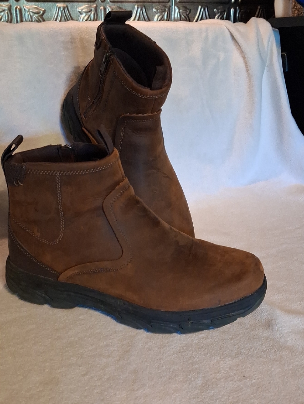 Skechers Brown Side-Zip Work Boots